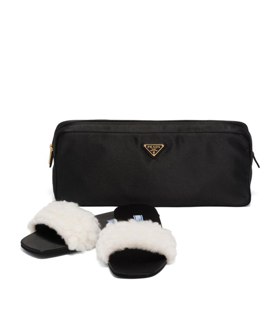 商品Prada|Cashmere Slippers with Zip-Up Pouch,价格¥7279,第5张图片详细描述