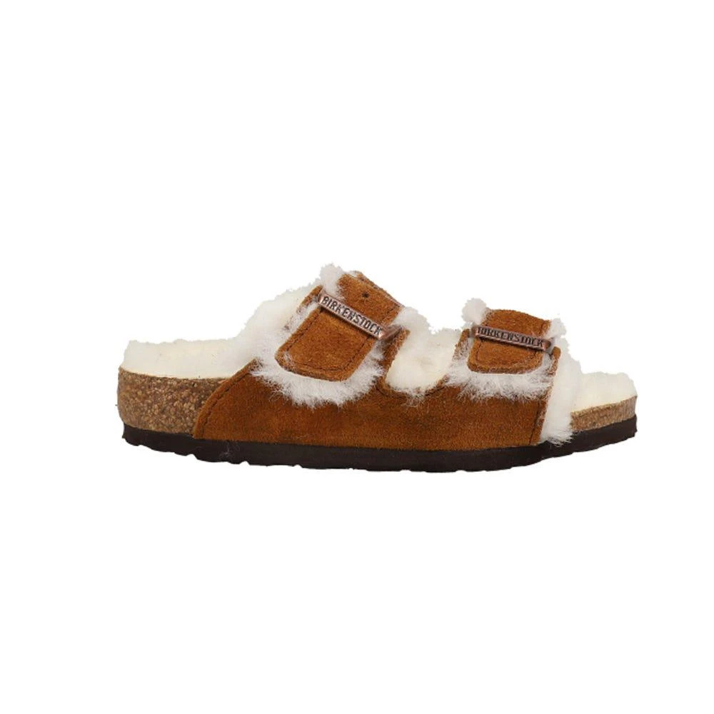 商品Birkenstock|Arizona Shearling Suede Leather Footbed Sandals (Little Kid/Big Kid),价格¥879,第1张图片