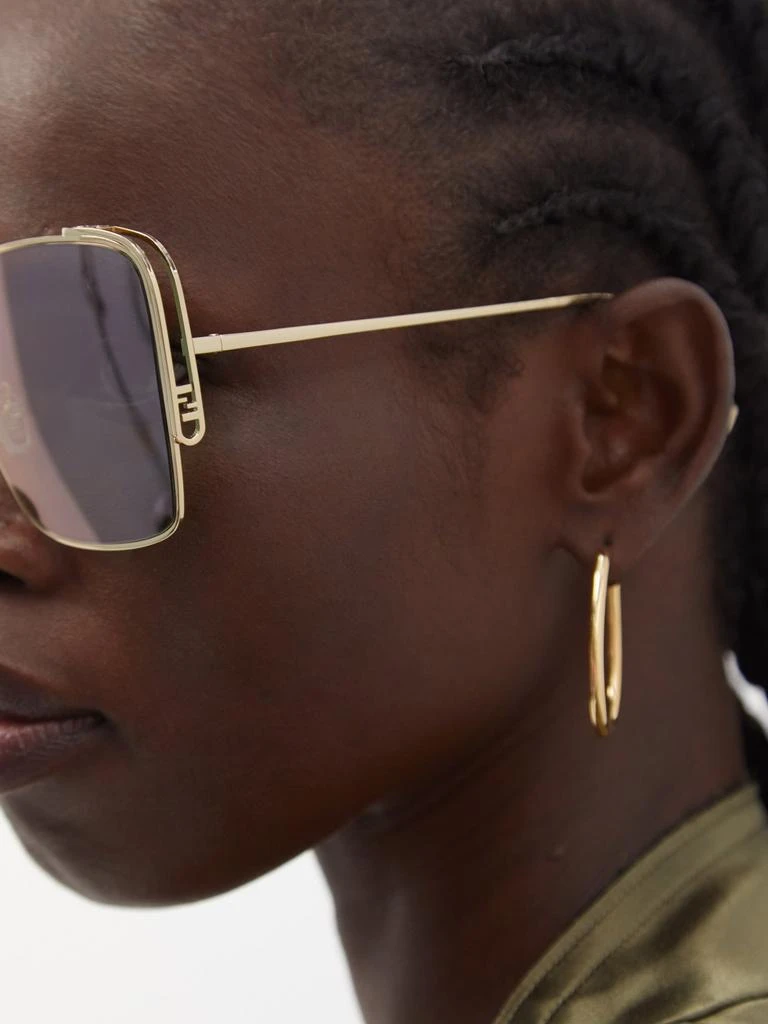 商品Fendi|O'Lock oversized square metal sunglasses,价格¥3826,第3张图片详细描述
