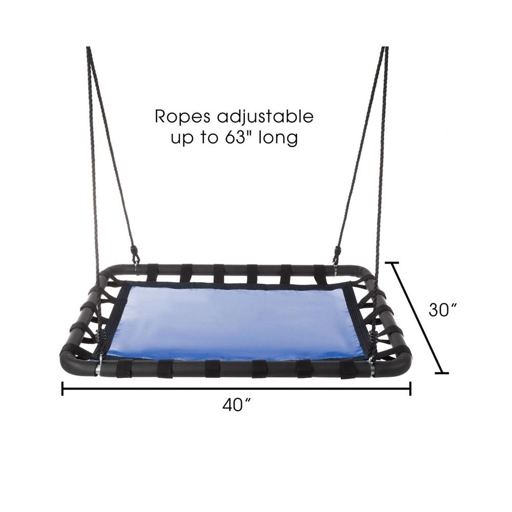 商品Trademark Global|Hey Play Platform Swing - 40” X 30” Hanging Outdoor Tree Or Playground Equipment Standing Rectangle Bench Swing Accessory With Adjustable Rope,价格¥994,第2张图片详细描述