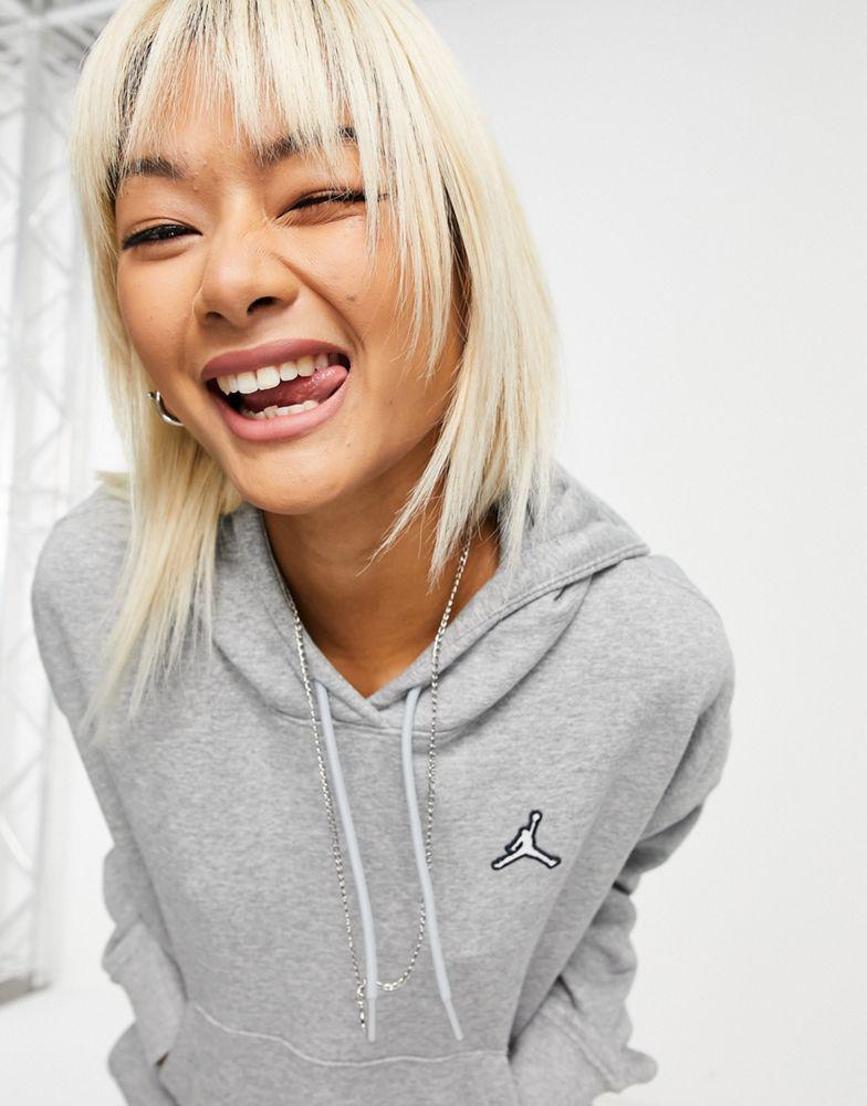 Jordan essential fleece hoodie in grey商品第2张图片规格展示