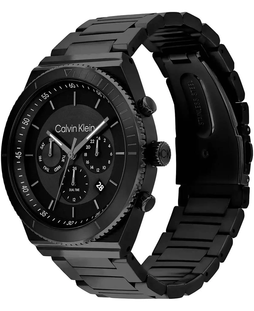 商品Calvin Klein|Men's Black-Tone Stainless Steel Bracelet Watch 44.5mm,价格¥1086,第2张图片详细描述