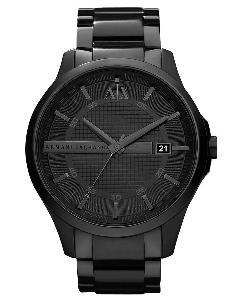 商品Armani Exchange|Watch, Men's Black Ion Plated Stainless Steel Bracelet 46mm AX2104,价格¥1419,第1张图片