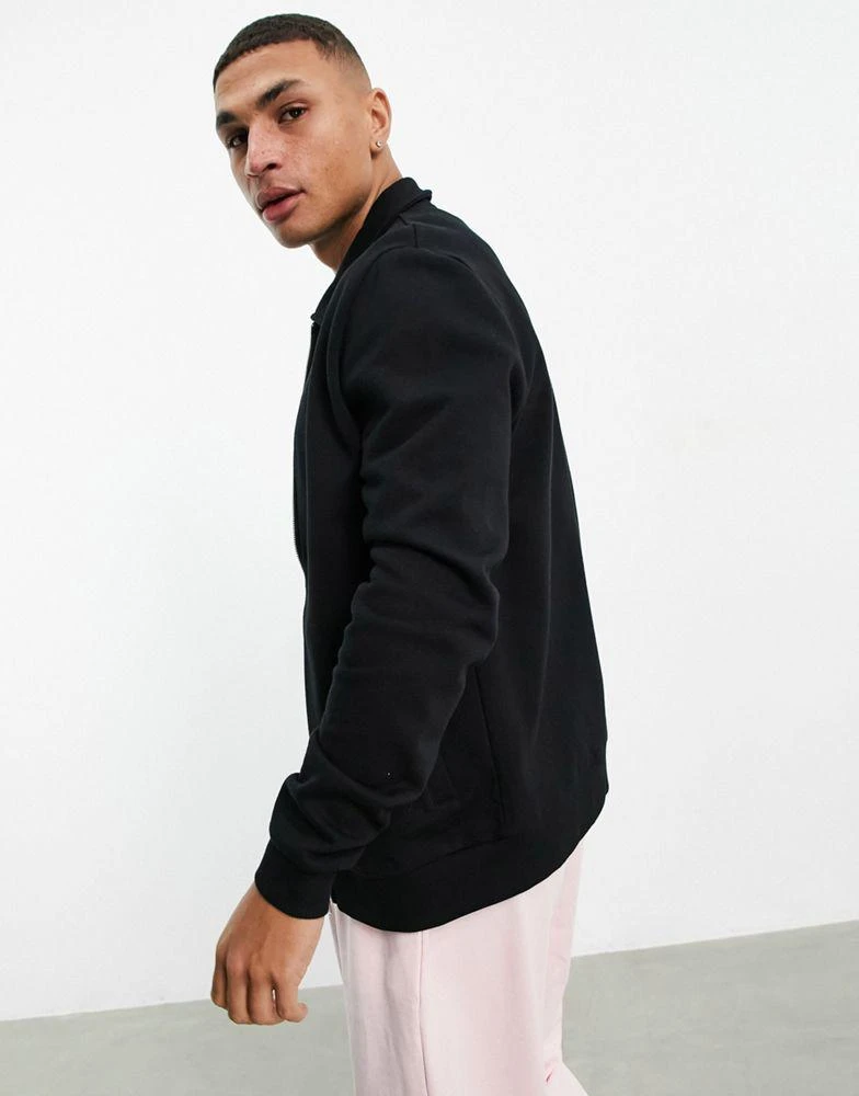 商品ASOS|ASOS DESIGN jersey harrington jacket in black,价格¥106,第2张图片详细描述