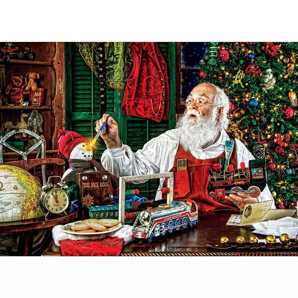 商品Masterpieces|Season's Greetings - Santa's Workshop 1000 Piece Puzzle,价格¥142,第2张图片详细描述