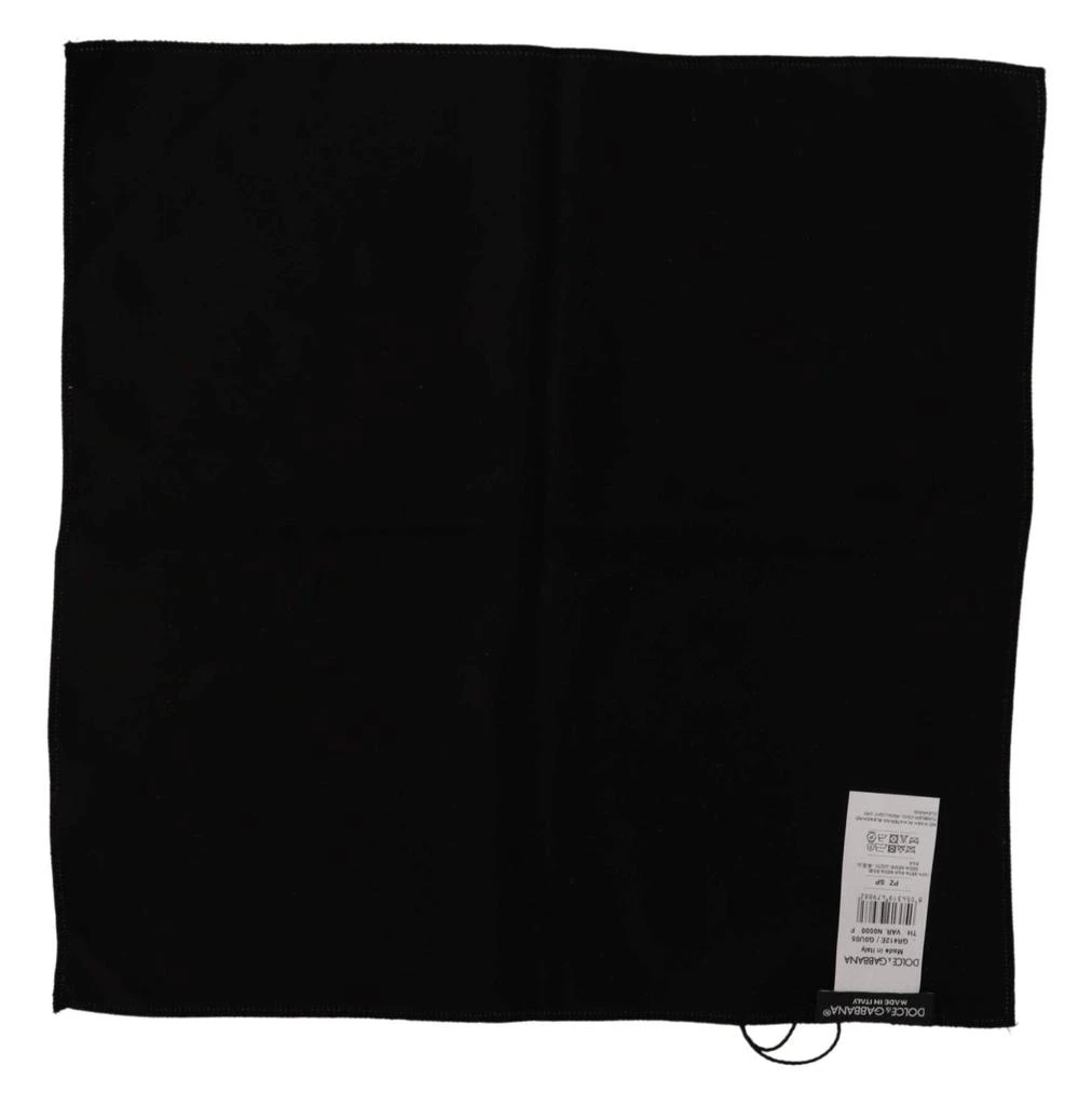 商品Dolce & Gabbana|Dolce & Gabbana Black 100% Silk Square Handkerchief Scarf,价格¥707,第3张图片详细描述