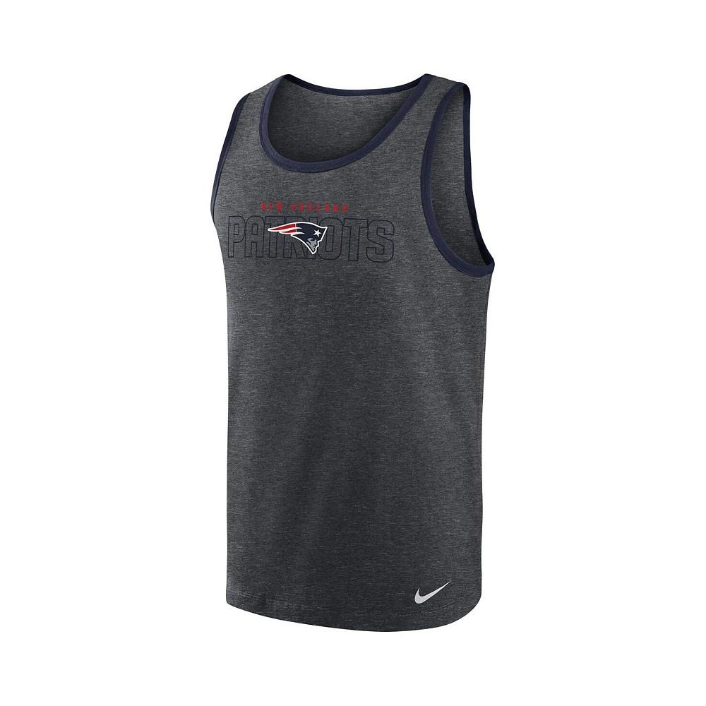 Men's Heathered Charcoal New England Patriots Tri-Blend Tank Top商品第3张图片规格展示