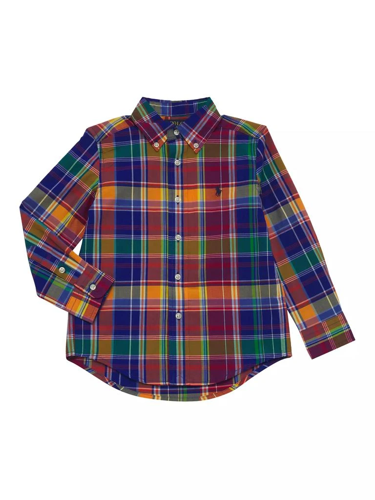 商品Ralph Lauren|Little Boy's &amp; Boy's Plaid Button-Down Cotton Poplin Sport Shirt,价格¥251,第1张图片