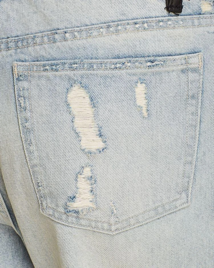 商品Alexander Wang|Slack Distressed Cuffed Boyfriend Jeans in Vintage Bleach,价格¥1551,第4张图片详细描述