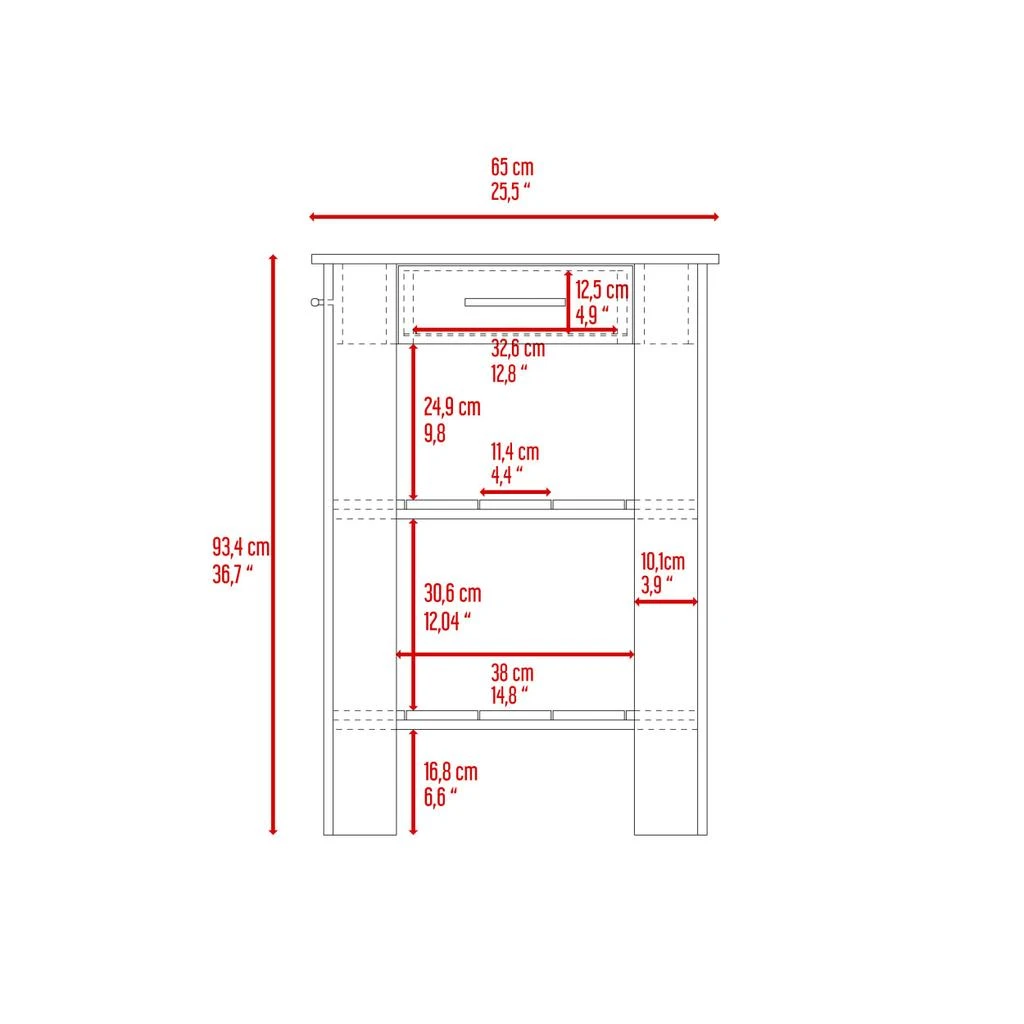 Rockaway 1-Drawer 2-Shelf Kitchen Island White and Light Oak 商品