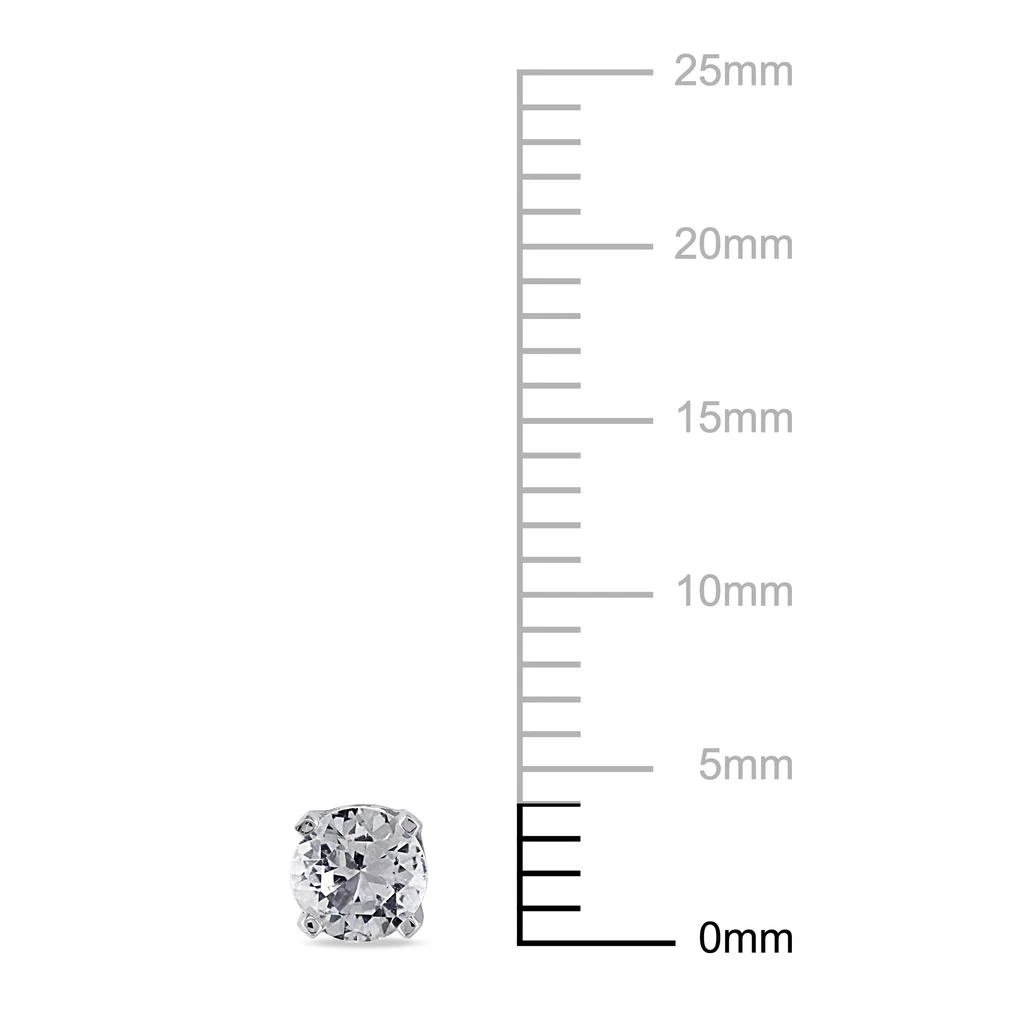 商品Mimi & Max|Created White Sapphire Stud Earrings in 10k White Gold,价格¥394,第3张图片详细描述