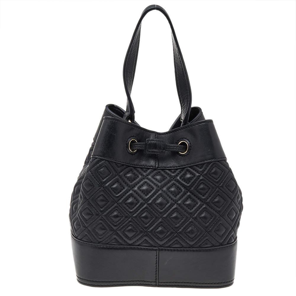 商品[二手商品] Tory Burch|Tory Burch Black Leather Drawstring Bucket Bag,价格¥2991,第6张图片详细描述