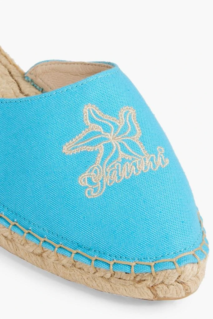 商品Ganni|Embroidered canvas espadrille slippers,价格¥209,第4张图片详细描述