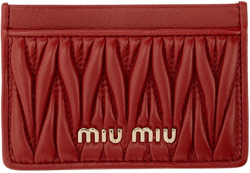 商品Miu Miu|Red Matelassé Card Holder,价格¥2021,第1张图片
