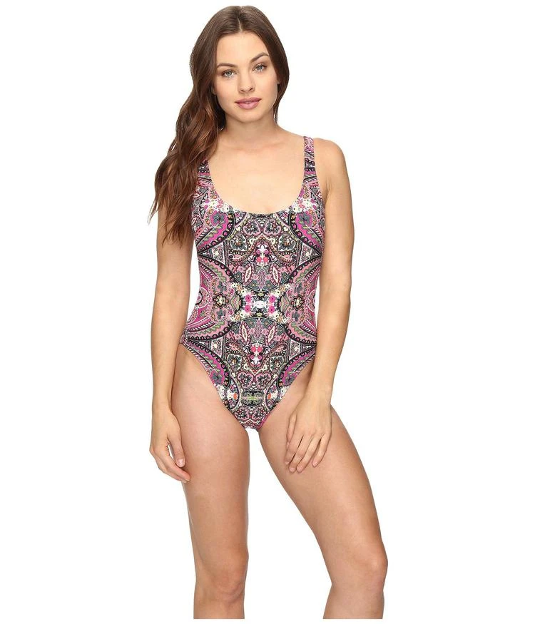 商品Lucky Brand|Tapestry High Leg Tank Maillot One-Piece,价格¥261,第1张图片