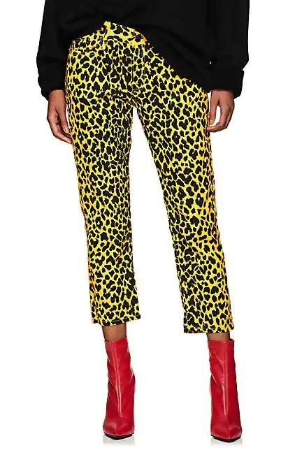 商品R13|Joey Leopard-Print Crop Jeans,价格¥1031,第1张图片