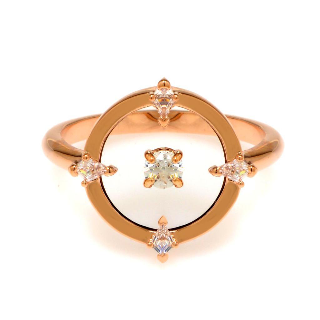 商品Swarovski|Swarovski North Rose Gold Tone And Czech White Crystal Ring Sz 7 5551801,价格¥363,第1张图片