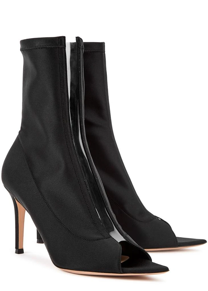 商品Gianvito Rossi|Hiroko 85 black satin ankle boots,价格¥4710,第2张图片详细描述