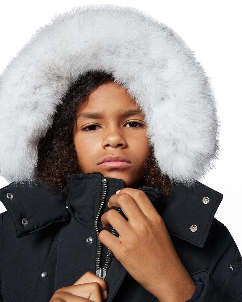 Kid's Fur-Trim Detachable Hooded Parka, Size XXS-XL商品第3张图片规格展示