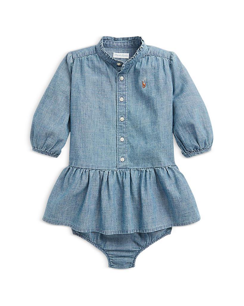 商品Ralph Lauren|Girls' Chambray Dress & Bloomer Set - Baby,价格¥405,第1张图片