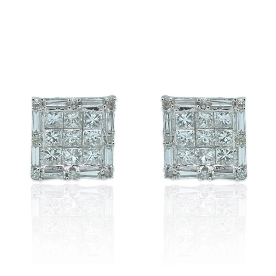 商品Tresorra|18K White Gold Diamond Stud Earrings,价格¥12000,第1张图片