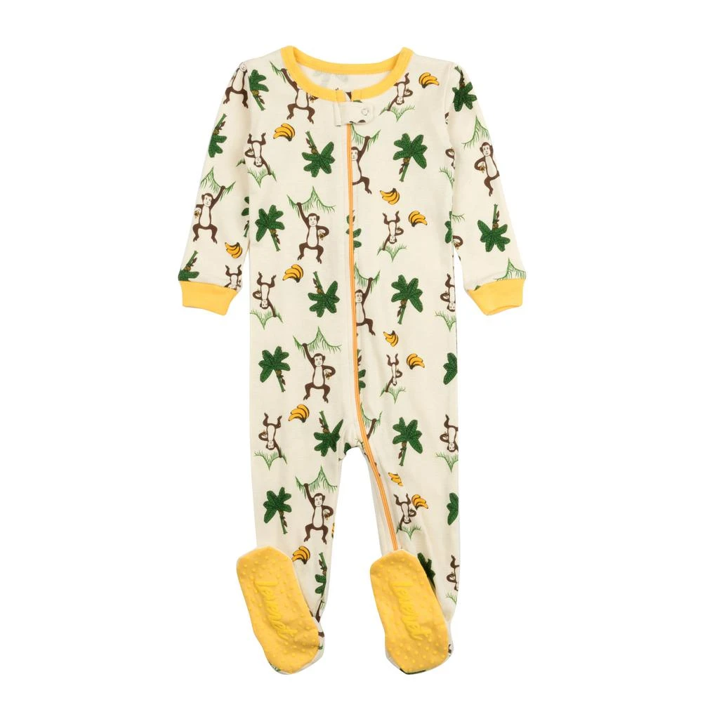 商品Leveret|Kids Footed Cotton Pajamas Monkey w/Banane,价格¥210,第1张图片