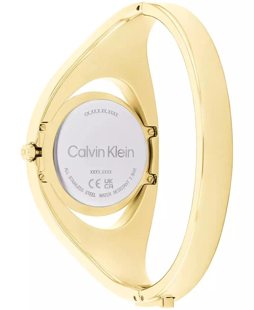 商品Calvin Klein|Women's Two Hand Gold-Tone Stainless Steel Bangle Bracelet Watch 30mm,价格¥849,第3张图片详细描述