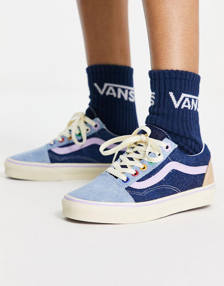 Vans Old Skool trainers in demin blue商品第1张图片规格展示