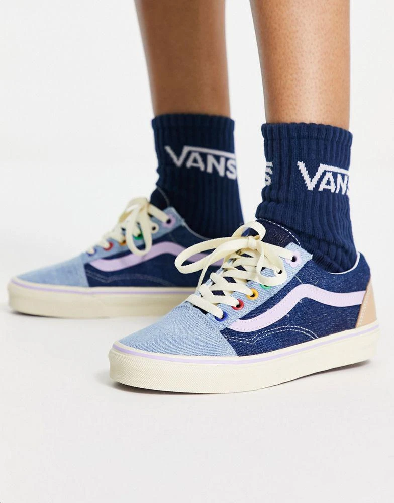 商品Vans|Vans Old Skool trainers in demin blue,价格¥547,第1张图片