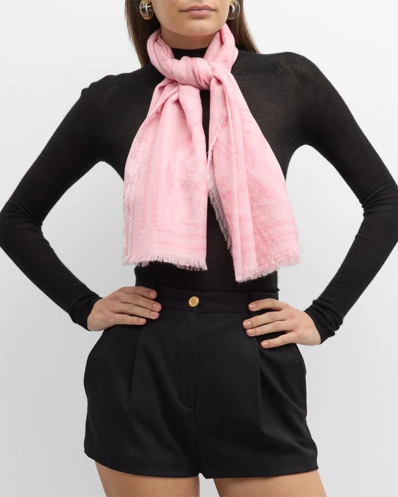 商品Versace|Barocco-Print Cashmere-Blend Scarf,价格¥2833,第1张图片