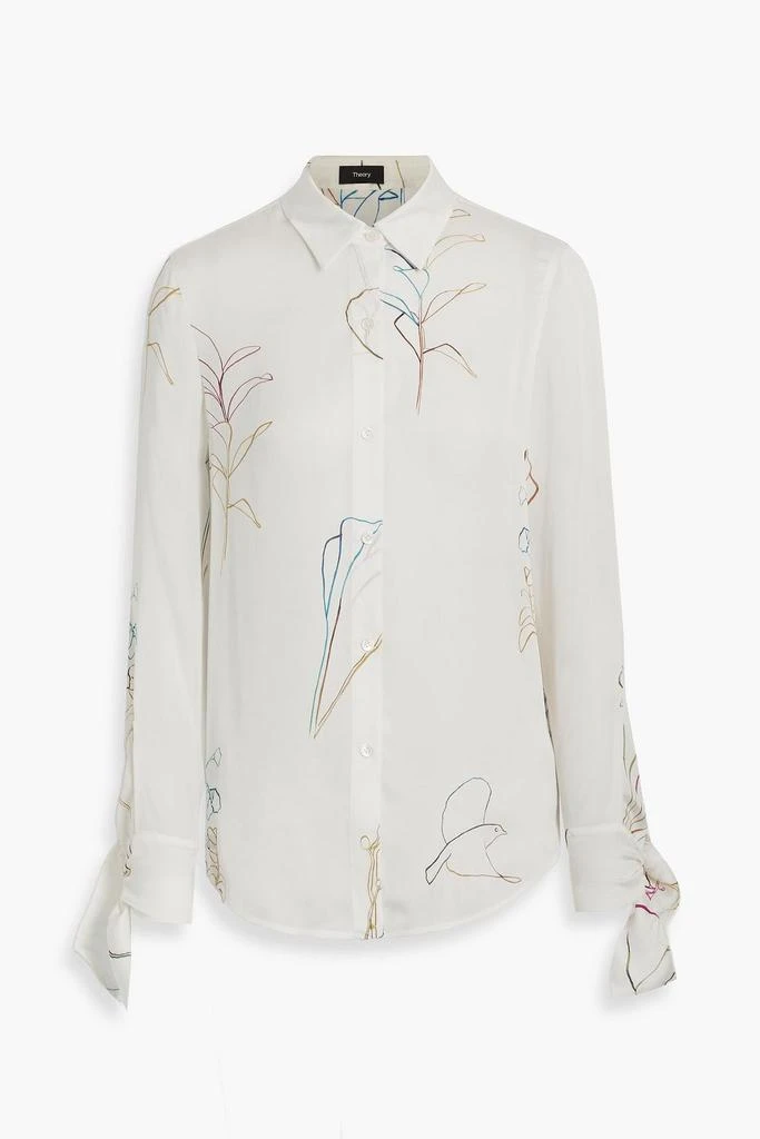 商品Theory|Printed silk-charmeuse shirt,价格¥1310,第3张图片详细描述