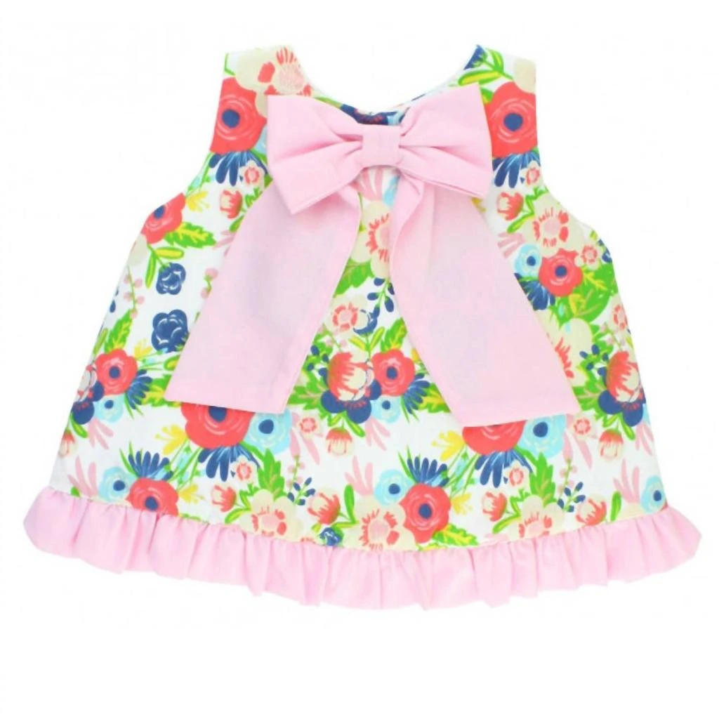 商品RuffleButts|English Garden 2 Pc. Swing Top And Diaper Cover Set In Pink/green,价格¥352,第3张图片详细描述