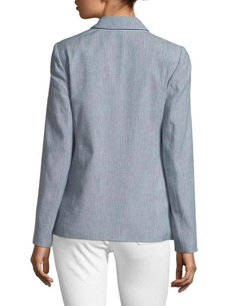 商品Tahari|Striped Linen-Blend Blazer with Trim,价格¥319,第2张图片详细描述