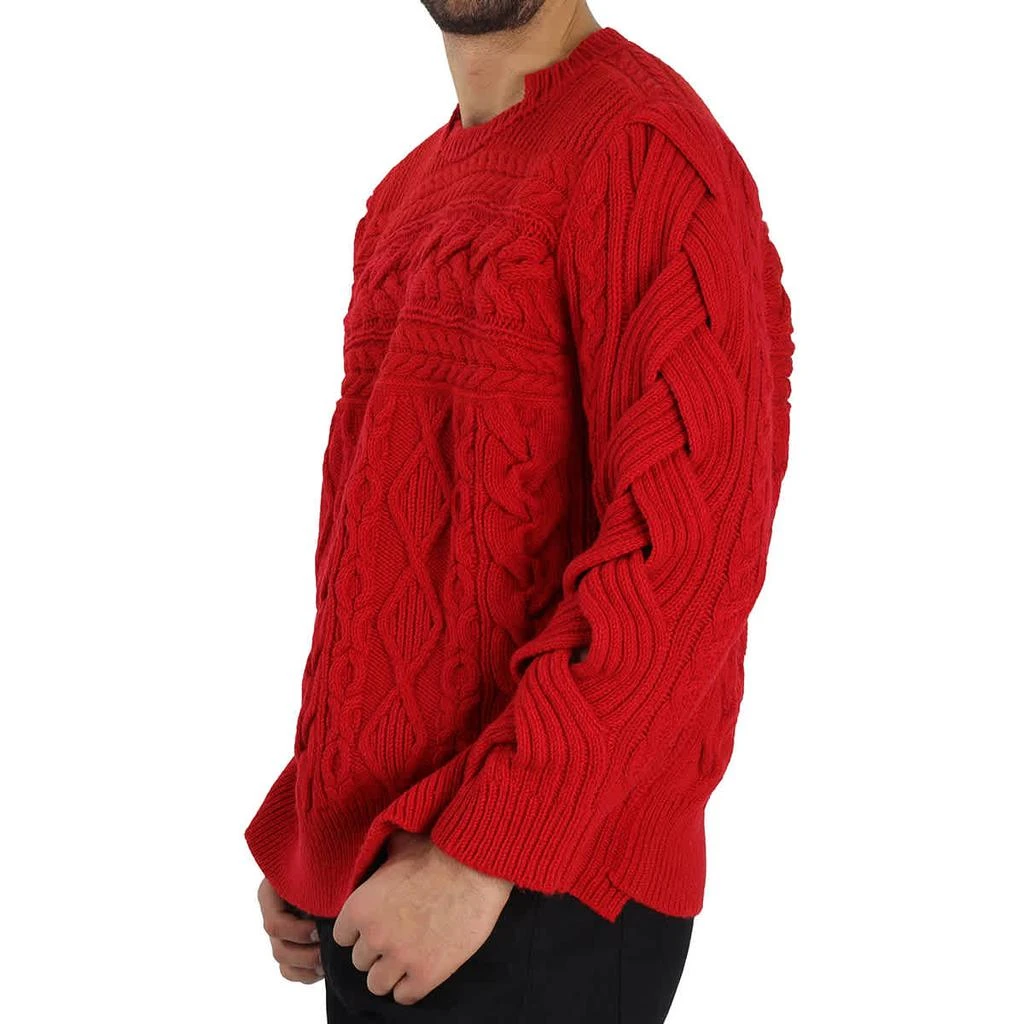 商品Burberry|Burberry Aran Knit Cashmere Wool Sweater In Military Red, Size Large,价格¥1454,第2张图片详细描述