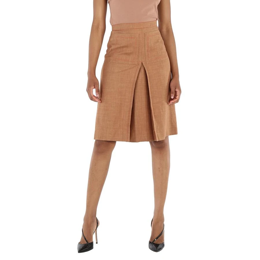 商品Burberry|Ladies Topstitch Detail Wool-blend A-line Skirt,价格¥1116,第1张图片