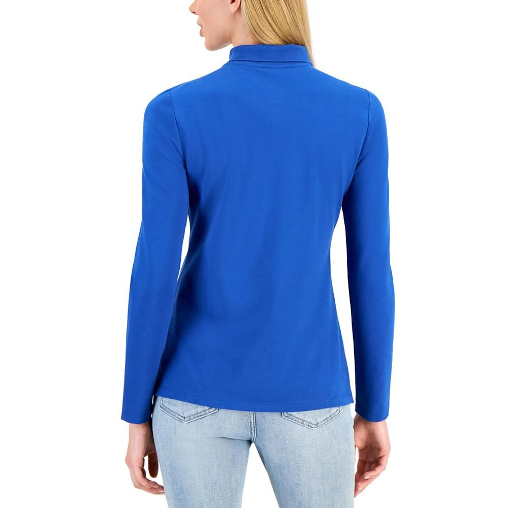 商品Tommy Hilfiger|Women's Solid-Color Long-Sleeve Polo,价格¥254,第2张图片详细描述