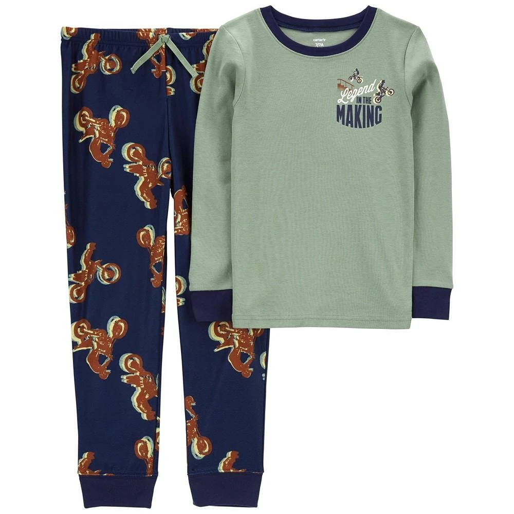 商品Carter's|Little Boys Motorcycle Fleece Pajama, 2 Piece Set,价格¥120,第1张图片