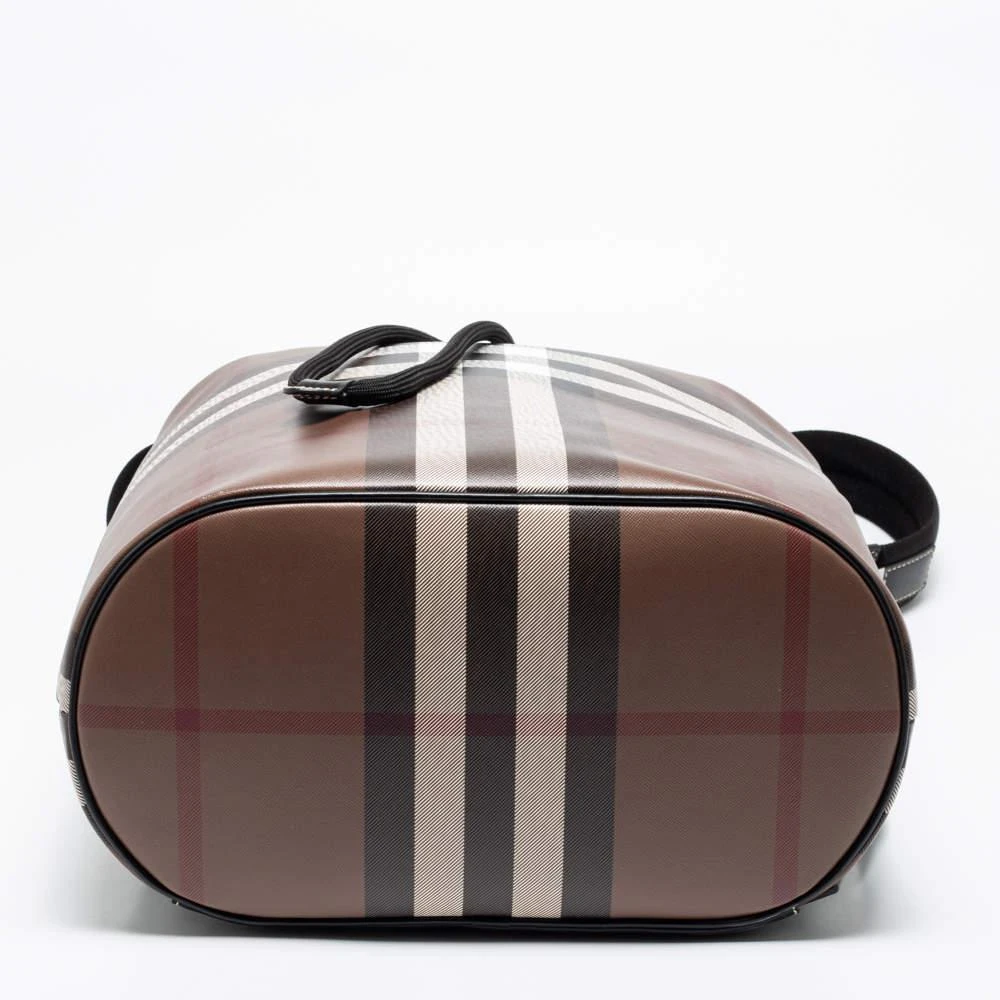 Burberry Brown/Black Check Print Coated Canvas and Leather Drawstring Backpack 商品