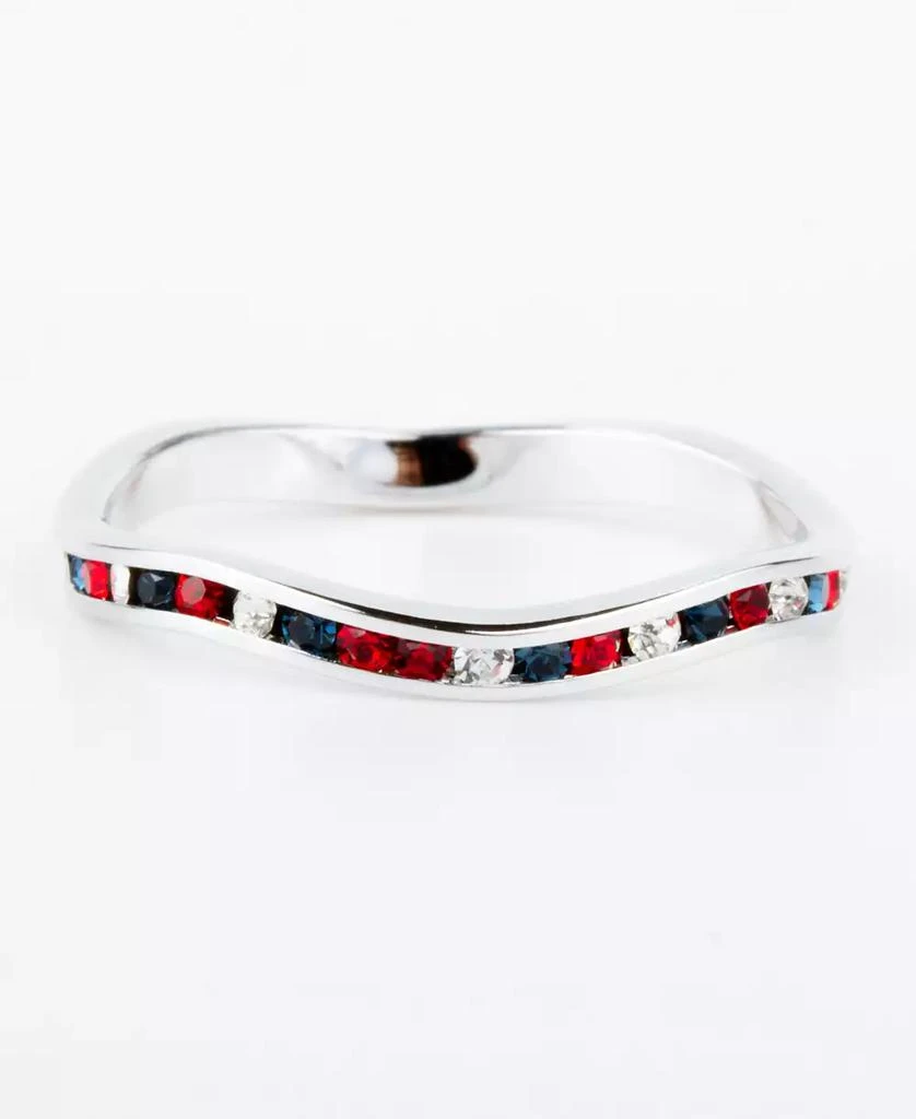 商品Macy's|Red/White/Blue Crystal Stackable ring in Sterling Silver,价格¥519,第1张图片