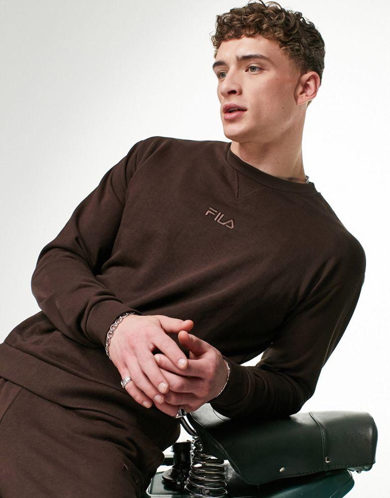 Fila logo sweatshirt in brown - exclusive to ASOS商品第3张图片规格展示