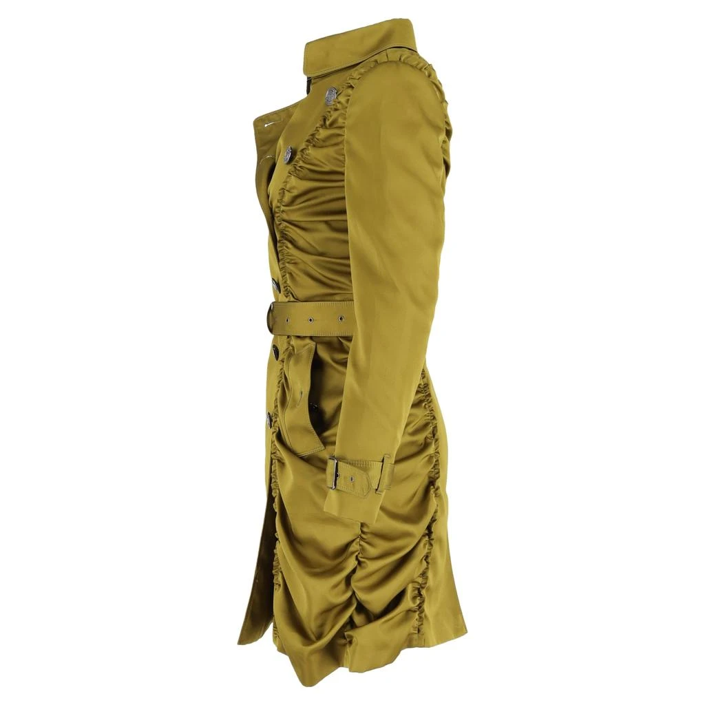 商品[二手商品] Burberry|Ruched Double-Breasted Trench Coat in Green Polyester,价格¥5009,第2张图片详细描述