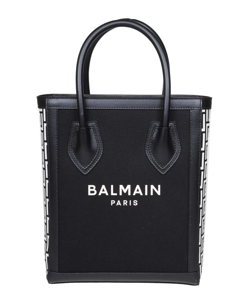 商品Balmain|Balmain B-army 26 Shopper Bag In Canvas And Leather,价格¥7898,第1张图片