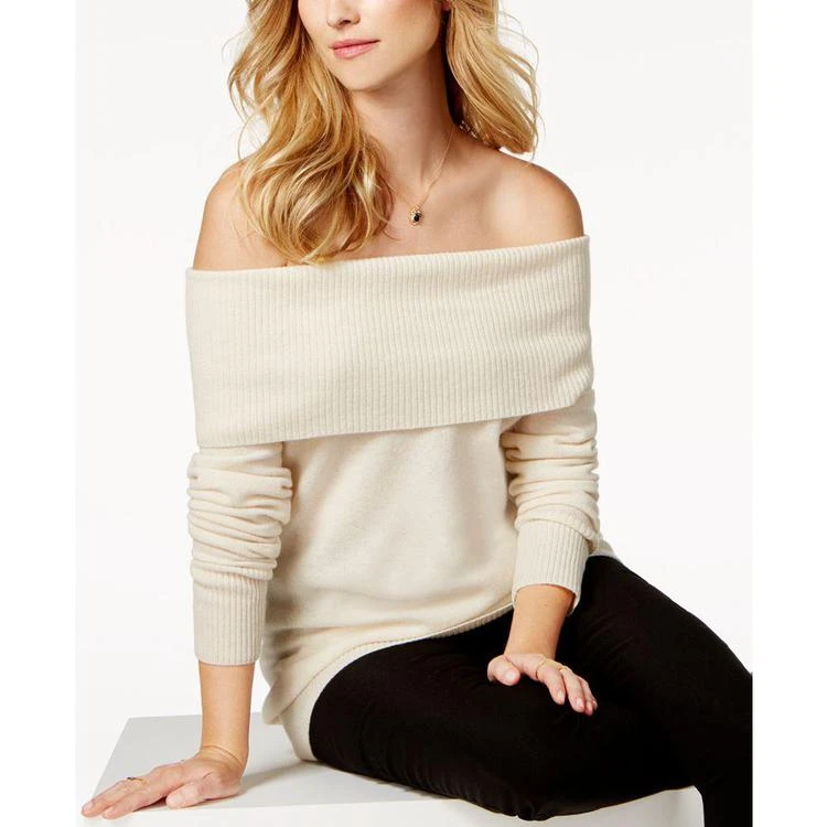 商品Charter Club|Cashmere Off-The-Shoulder Sweater, Created for Macy's,价格¥442,第2张图片详细描述