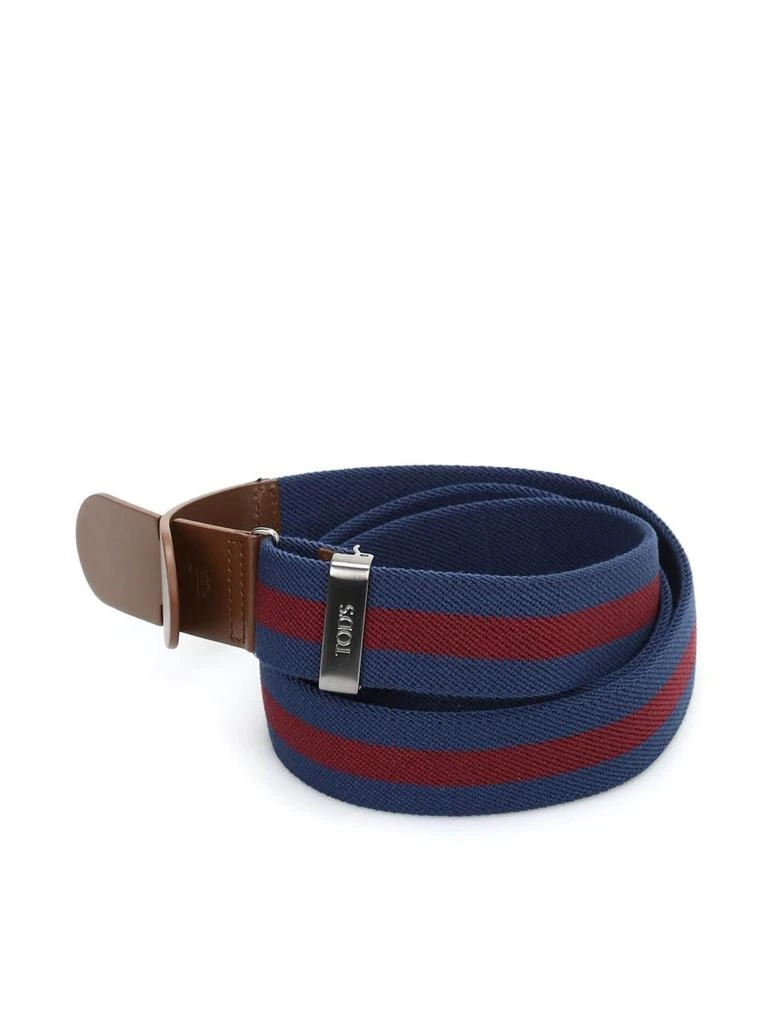 商品Tod's|Tod's Embossed Logo Striped Belt,价格¥2090,第1张图片