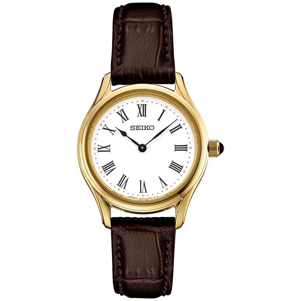 Women's Essentials Brown Leather Strap Watch 29mm商品第1张图片规格展示