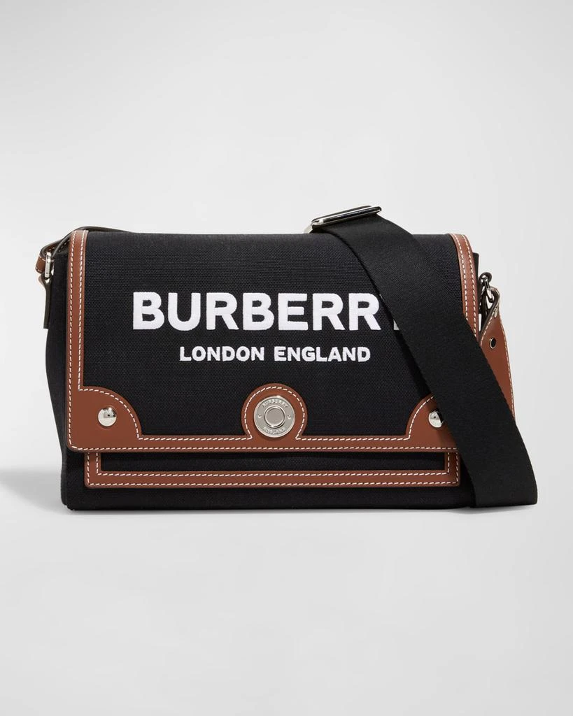 商品Burberry|Note Logo Flap Canvas Crossbody Bag,价格¥11198,第1张图片