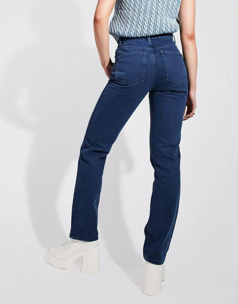商品ASOS|ASOS DESIGN mid rise '90s' straight leg jeans in washed navy,价格¥156,第3张图片详细描述