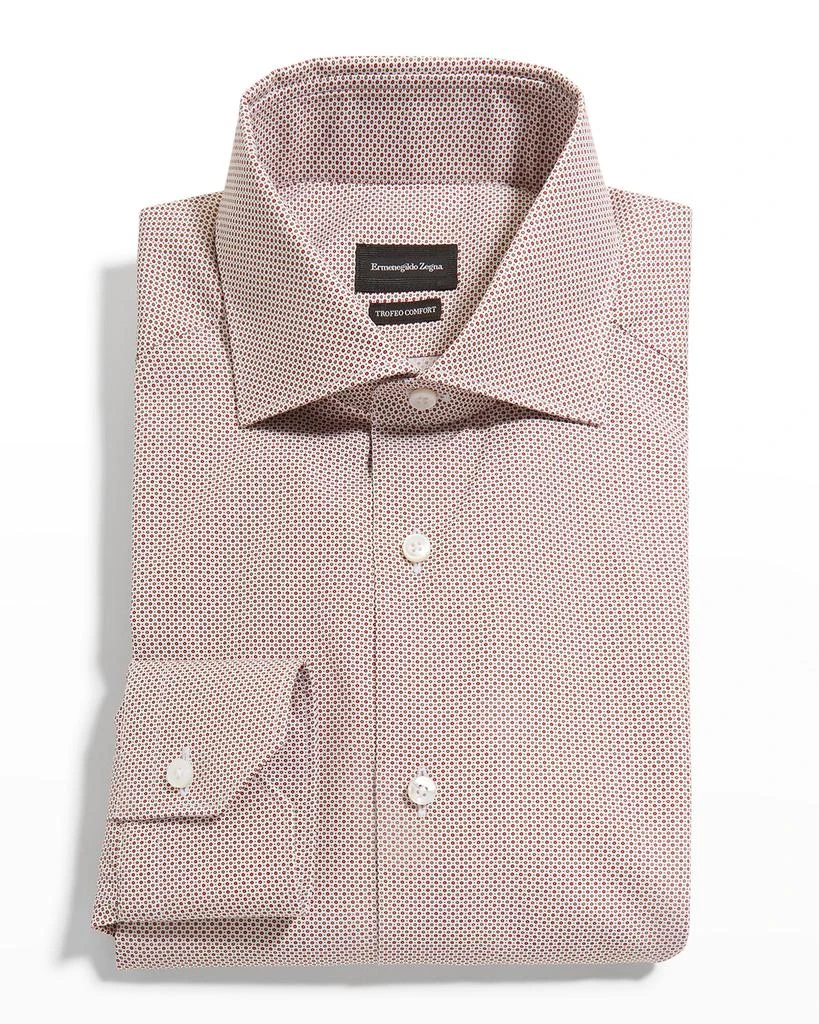 商品Zegna|Men's Micro-Dot Long Sleeve Dress Shirt,价格¥1285,第1张图片