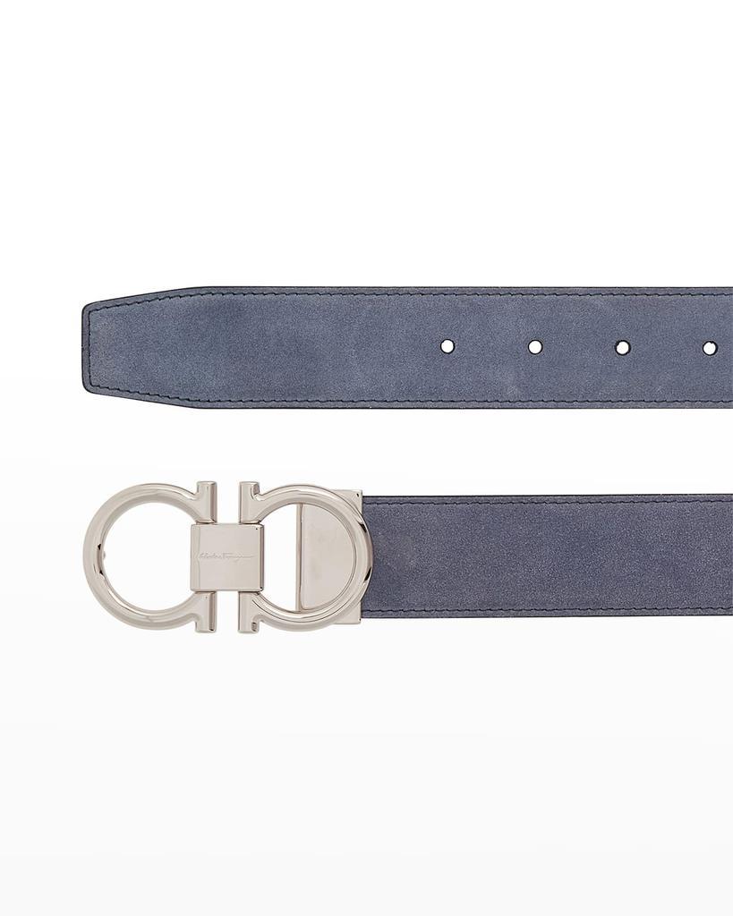 商品Salvatore Ferragamo|Men's Signature Gancini Suede-Leather Belt, 35mm,价格¥3878,第4张图片详细描述