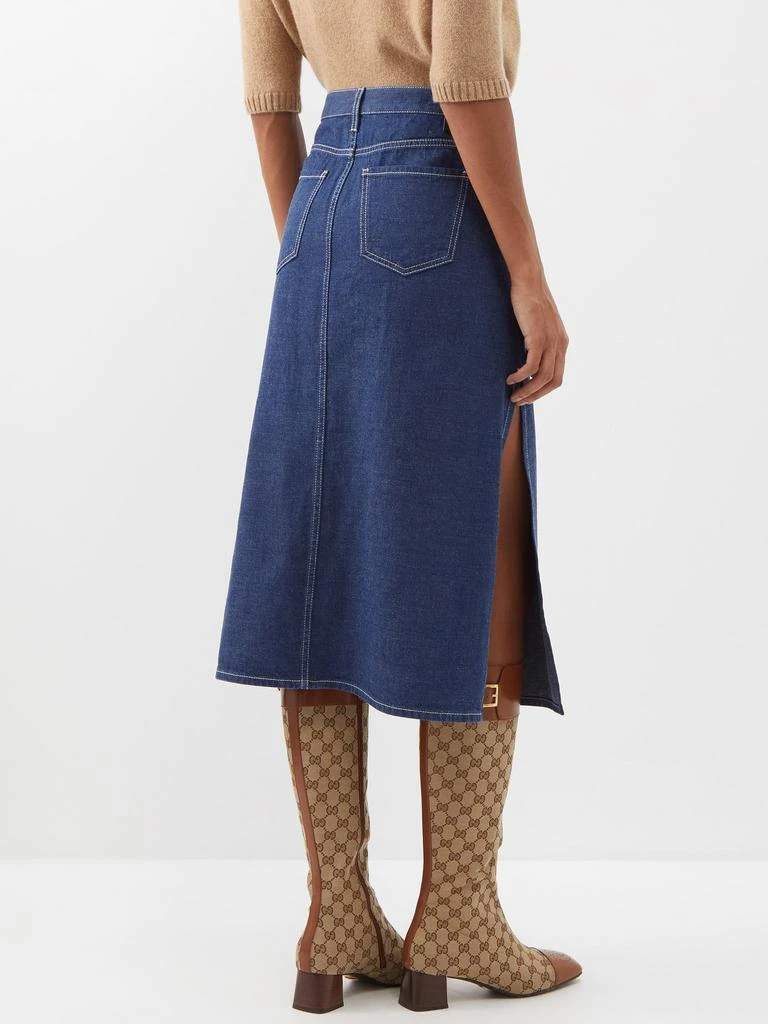 商品Gucci|Side-slit denim midi skirt,价格¥8024,第5张图片详细描述